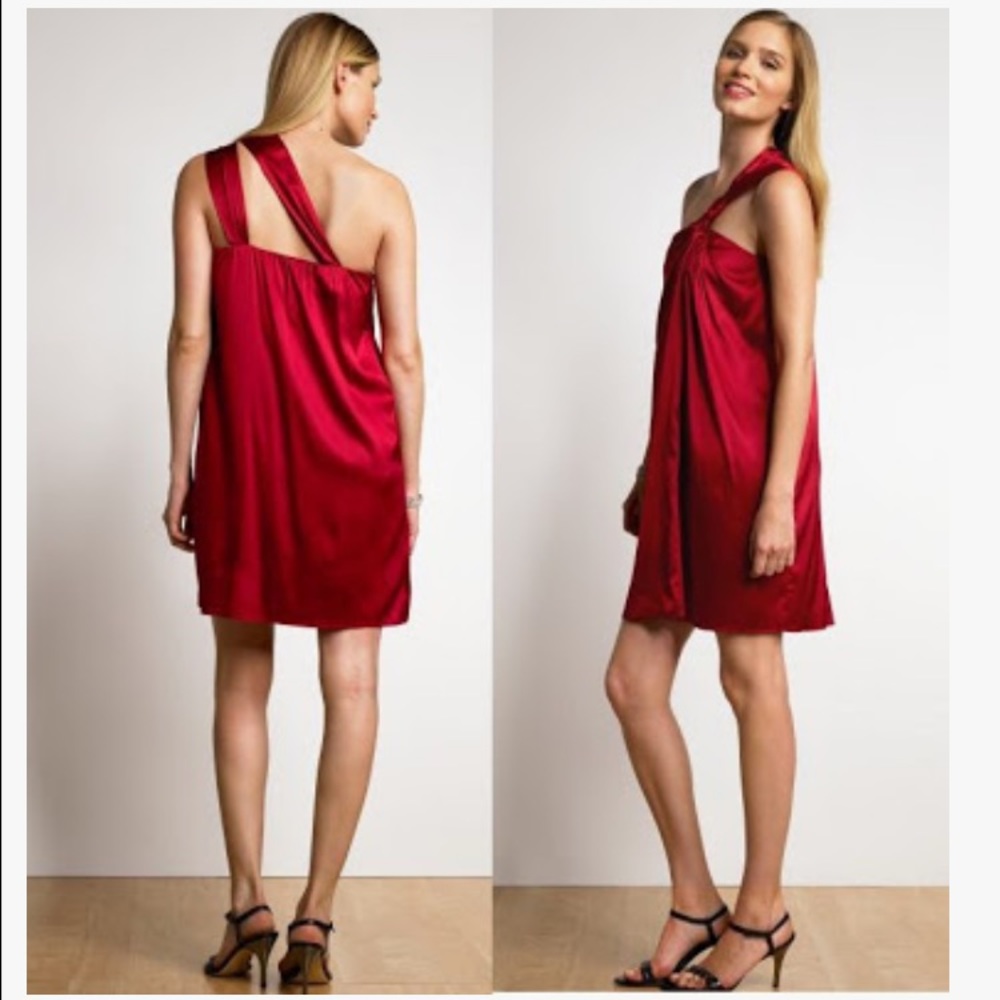 Banana republic one shoulder silky dress